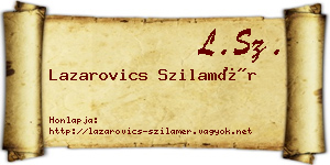 Lazarovics Szilamér névjegykártya